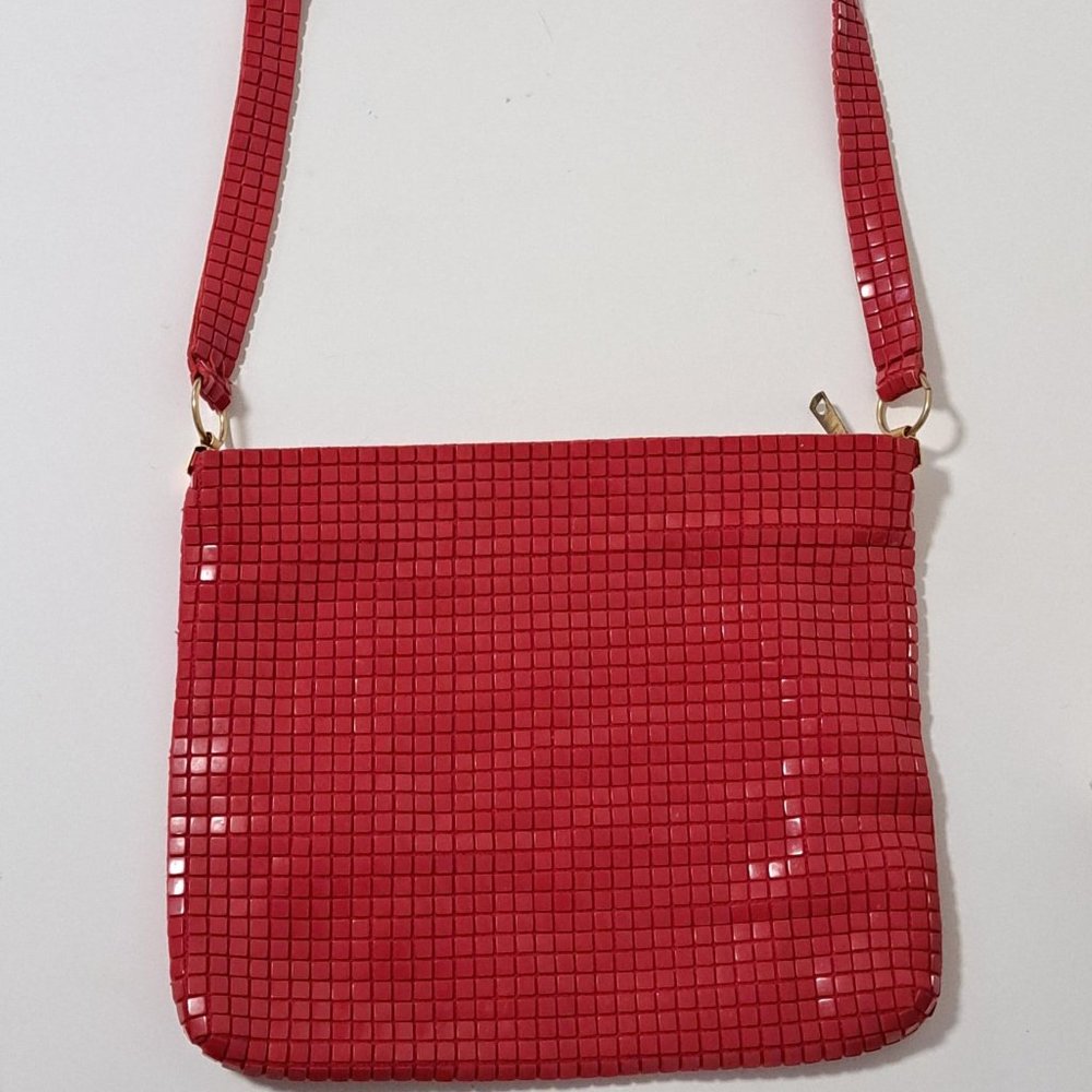 Vintage Regale LTD Red Plastic Tile Handbag.